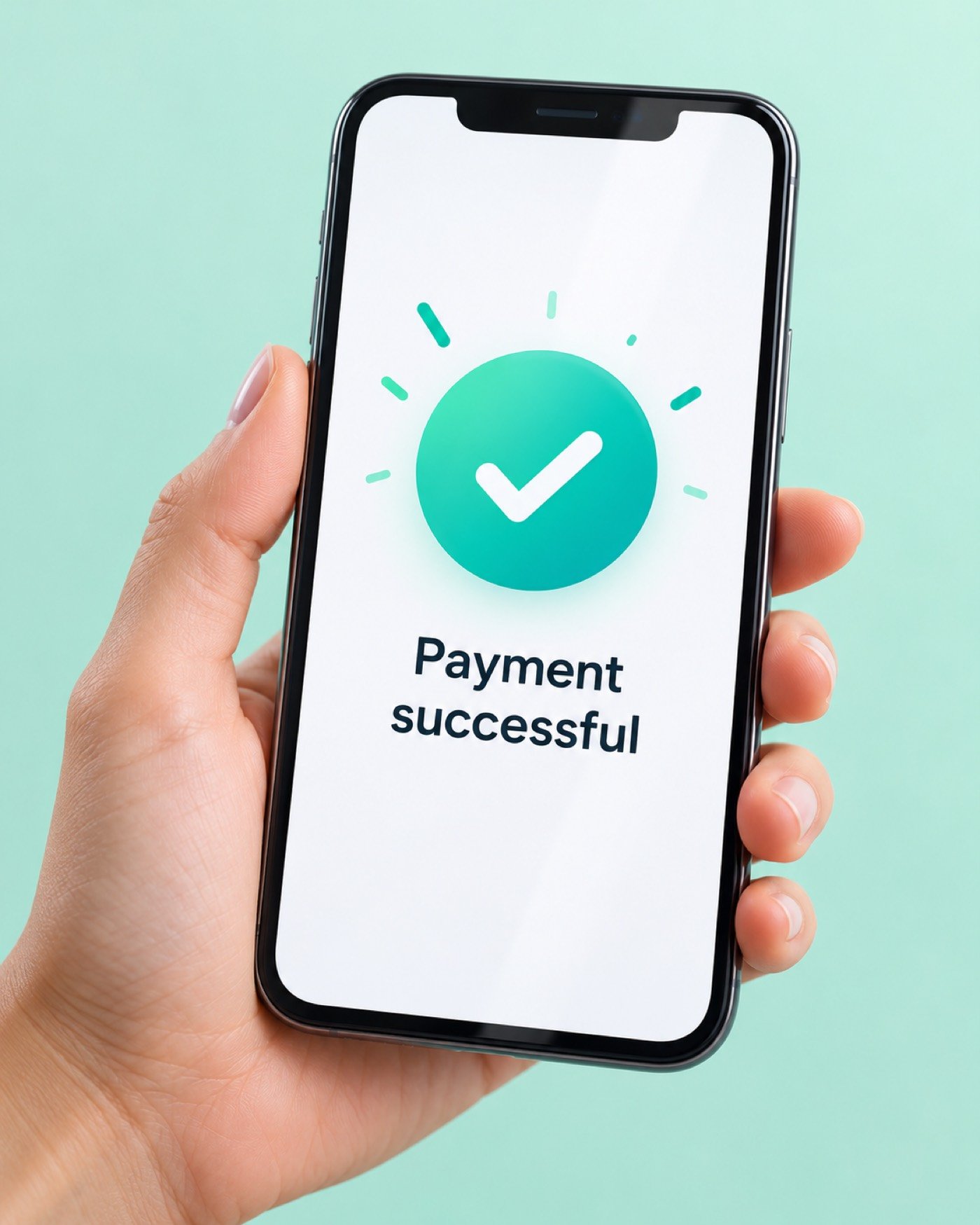 Phone showing a successful payment